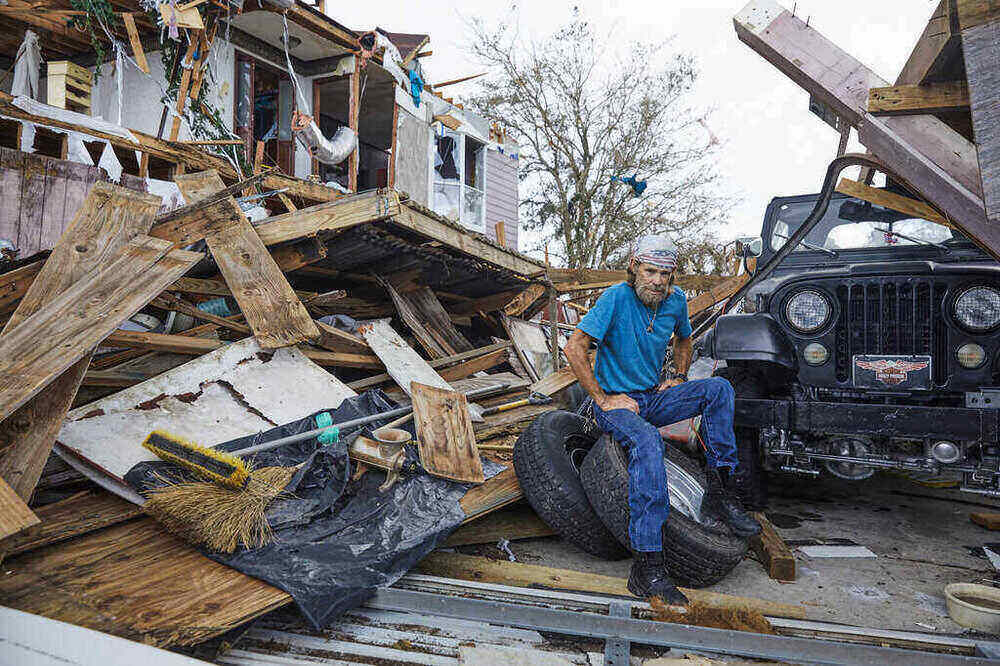 Debris and damage left behind after a hurricane